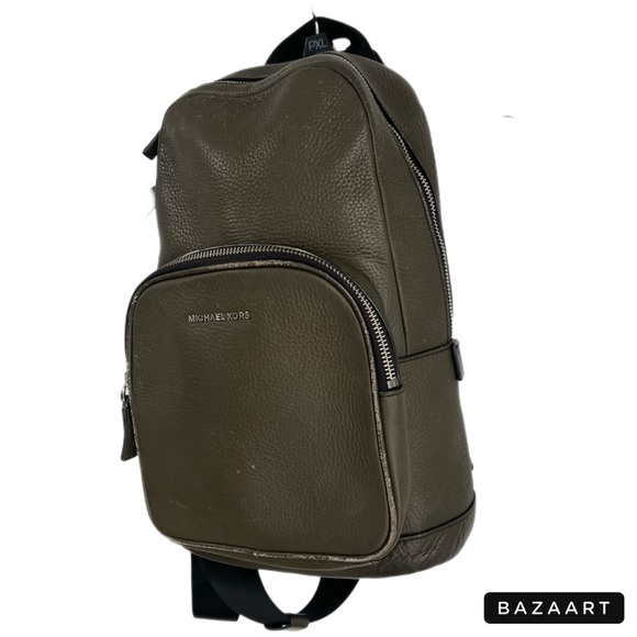 Michael Kors Handbags - Michael Kors Cooper Sling Pack Backpack Purse Leather Luggage Travel Bag Green